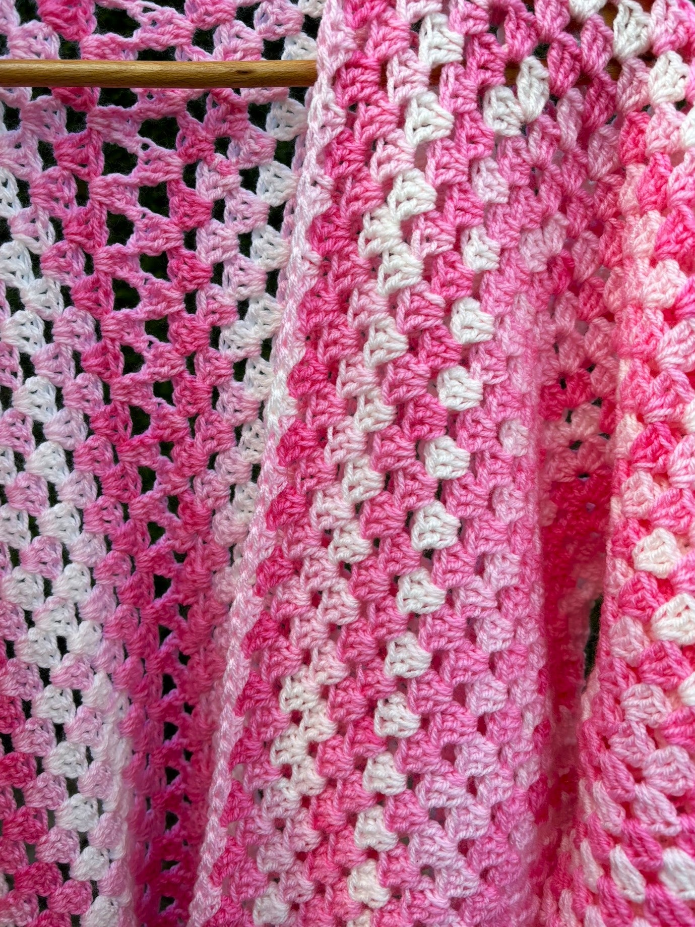 Lightweight Pink Ombre hexi cardigan