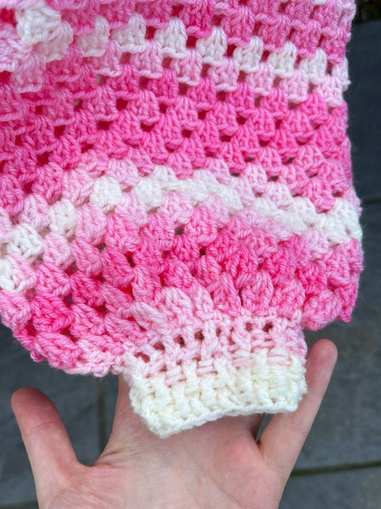 Lightweight Pink Ombre hexi cardigan
