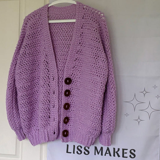 Chunky Purple Oversized Cardigan