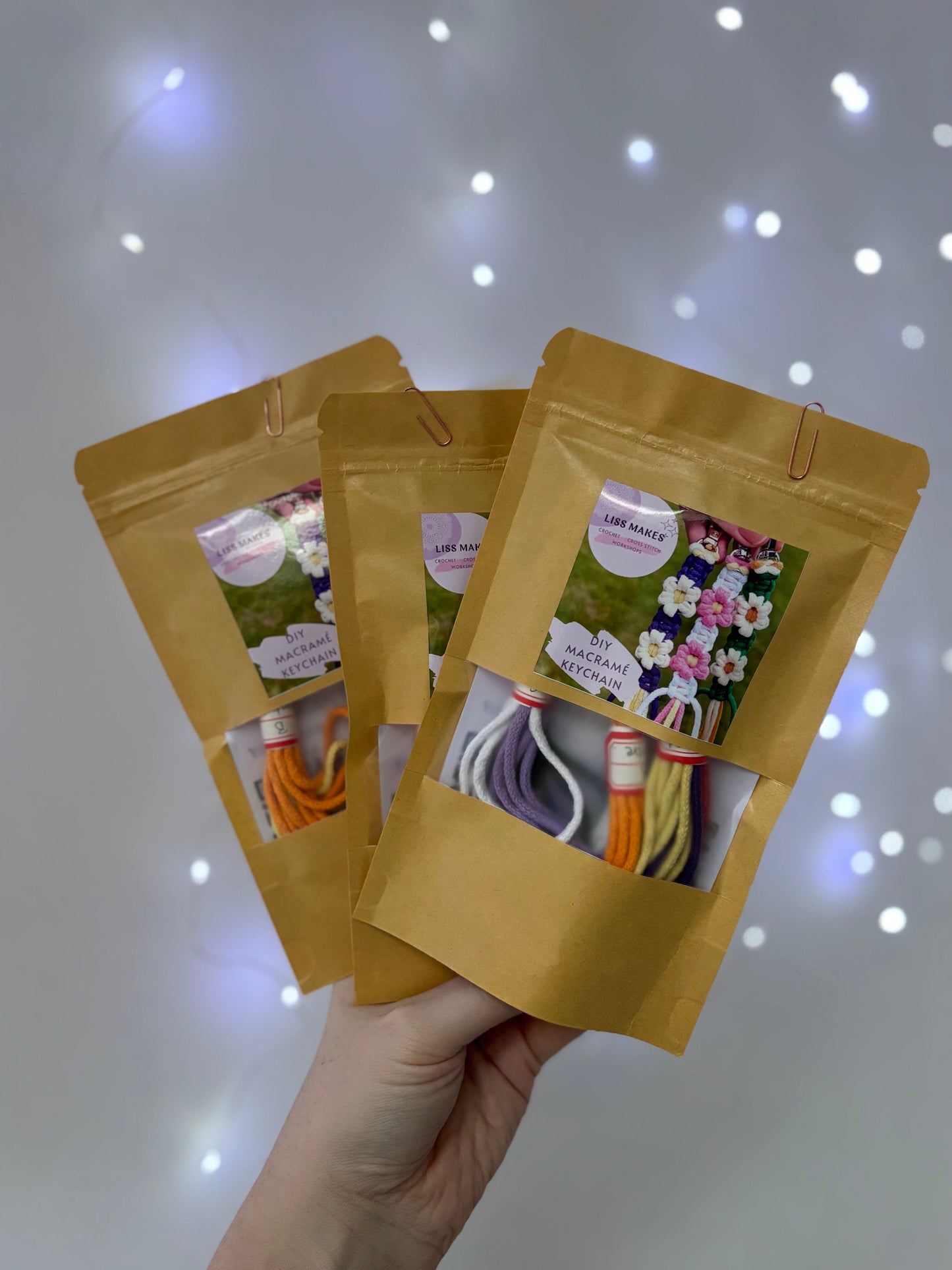 Macrame flower keychain DIY Kit