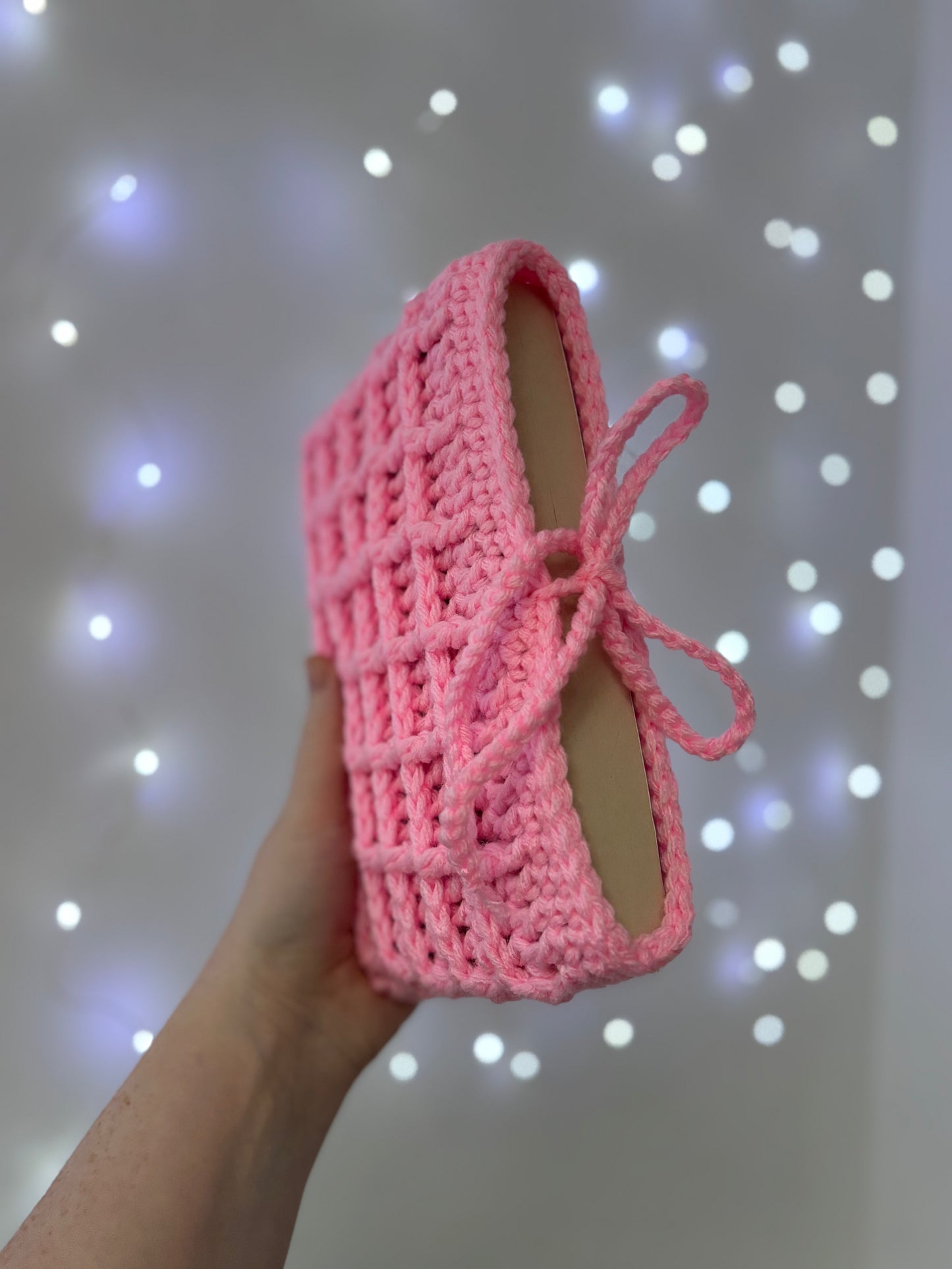 Bright Pink Waffle Crochet Book Sleeve / Book Cover