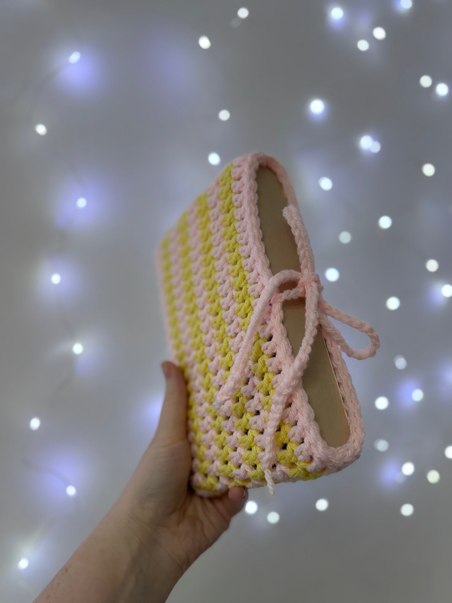 Pastel Pink & Yellow Crochet Book Sleeve / Book Cover (Copy)